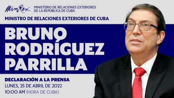 ministro de Relaciones Exteriores de Cuba, Bruno Rodríguez Parrilla