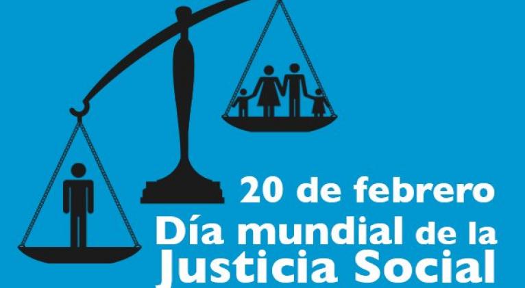 Banner alegórico a la justicia social